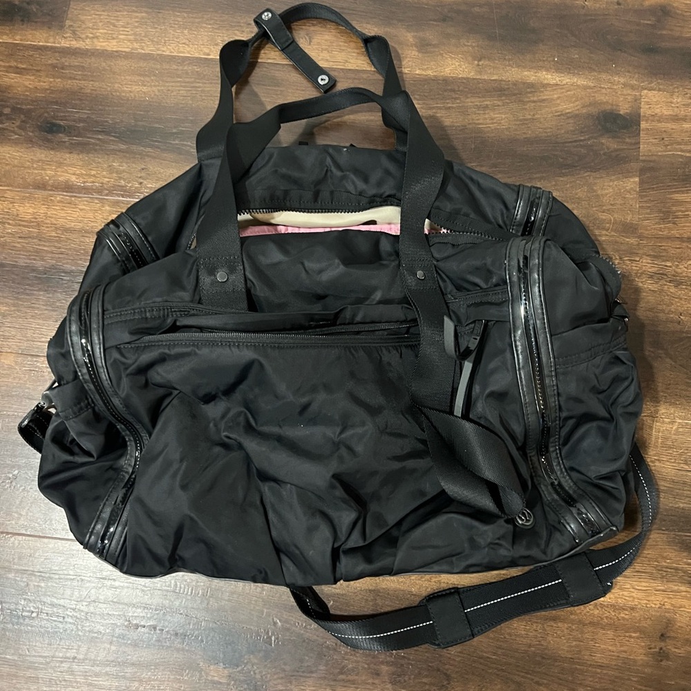 Lululemon Black Nylon Gym Duffle  Bag